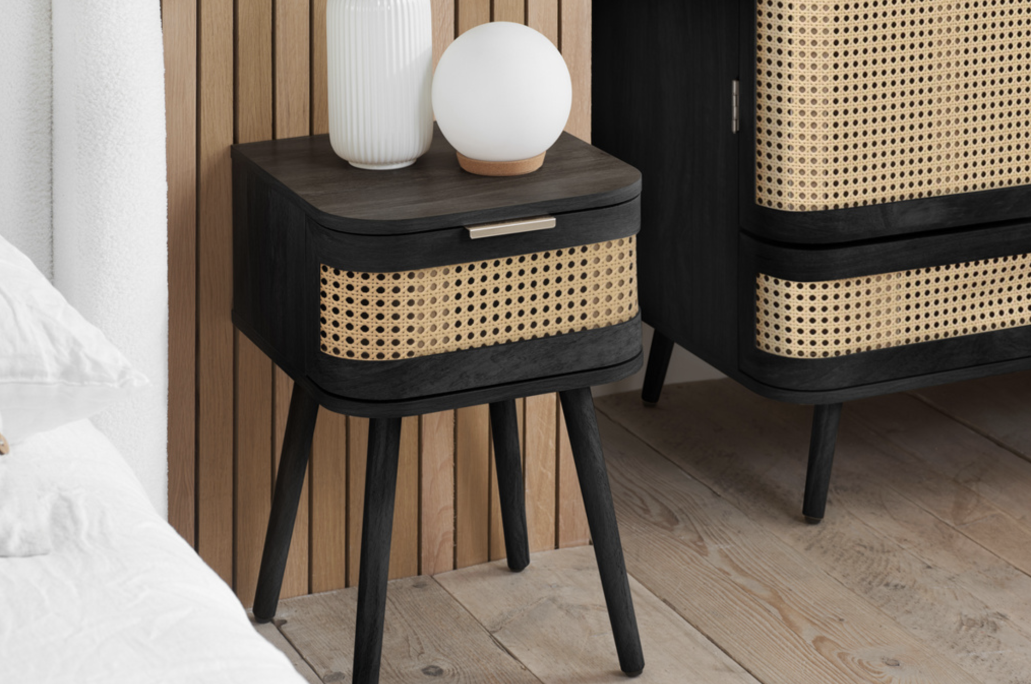 NOAH 1 DRAWER BEDSIDE BLACK